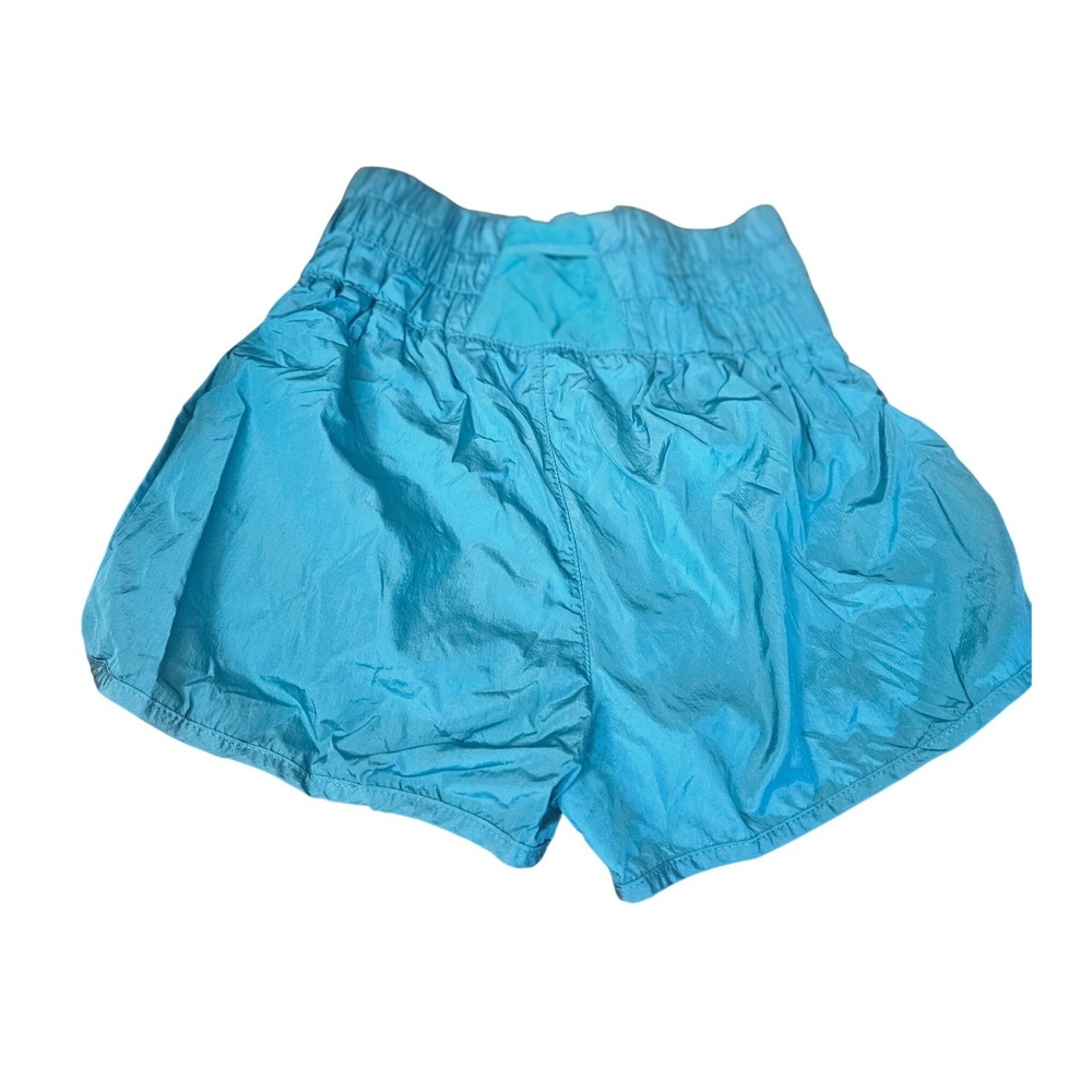 Free People Movement The Way Home Shorts Teal Blue High Waisted Smocked Size M